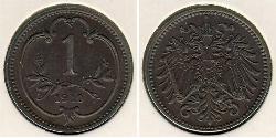 1 Heller 奥匈帝国 (1867 - 1918) 青铜 