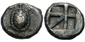 1 Hemiobol Antikes Griechenland (1100BC-330) Silber 