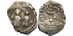 1 Hexagram Impero bizantino (330-1453) Argento Eraclio (575-641)