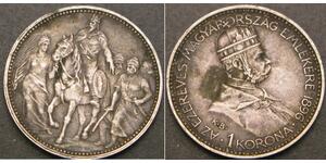 1 Korona Imperio austrohúngaro (1867-1918) Plata Franz Joseph I (1830 - 1916)