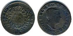 1 Kreuzer Regno di Württemberg (1806-1918) Argento 