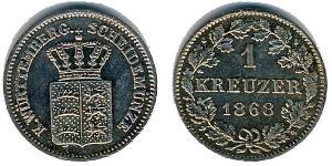 1 Kreuzer Regno di Württemberg (1806-1918) Argento 