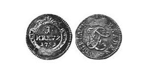 1 Kreuzer Margraviato di Baden-Durlach (1535 - 1771) Biglione Argento 