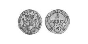 1 Kreuzer Principato di Ansbach (1398–1792) Biglione Argento Cristiano Federico di Brandeburgo-Ansbach(1736 – 1806)