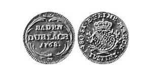 1 Kreuzer Markgrafschaft Baden-Durlach (1535 - 1771) Billon Silber 