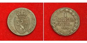 1 Kreuzer Ducado de Nassau (1806 - 1866) Cobre 