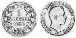 1 Kreuzer Gran Ducado de Baden (1806-1918) Cobre Federico I de Baden (1826 - 1907)