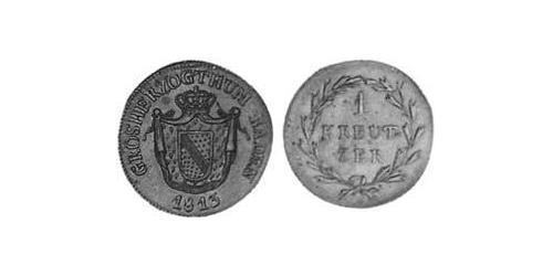 1 Kreuzer Gran Ducado de Baden (1806-1918) Cobre 