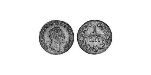 1 Kreuzer Gran Ducado de Baden (1806-1918) Cobre Leopoldo I de Baden(1790 – 1852)