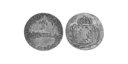 1 Kreuzer Reino de Baviera (1806 - 1918) Cobre Maximiliano I de Baviera (1756 - 1825)