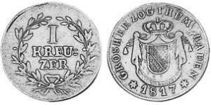 1 Kreuzer Grand Duchy of Baden (1806-1918) Copper 
