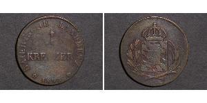 1 Kreuzer Kingdom of Bavaria (1806 - 1918) Copper Maximilian I Joseph of Bavaria (1756 - 1825)