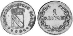 1 Kreuzer Grand Duchy of Baden (1806-1918) Kupfer 