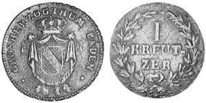 1 Kreuzer Grand Duchy of Baden (1806-1918) Kupfer 