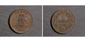 1 Kreuzer Grand Duchy of Baden (1806-1918) Kupfer Friedrich I. (Baden, Großherzog) (1826 - 1907)