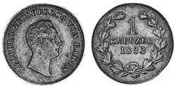 1 Kreuzer Grand Duchy of Baden (1806-1918) Rame Leopoldo di Baden(1790 – 1852)