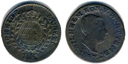 1 Kreuzer Königreich Württemberg (1806-1918) Silber 