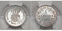 1 Kreuzer Kingdom of Bavaria (1806 - 1918) Silver Ludwig II of Bavaria (1845 – 1886)