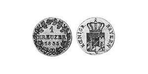 1 Kreuzer Kingdom of Bavaria (1806 - 1918) Silver Ludwig I of Bavaria (1786 – 1868)