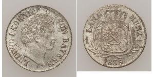 1 Kreuzer Kingdom of Bavaria (1806 - 1918) Silver Ludwig I of Bavaria (1786 – 1868)