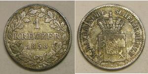 1 Kreuzer Kingdom of Bavaria (1806 - 1918) Silver Ludwig II of Bavaria (1845 – 1886)