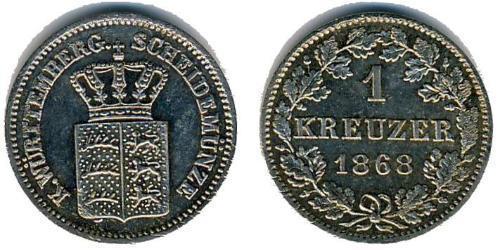 1 Kreuzer Kingdom of Württemberg (1806-1918) Silver 