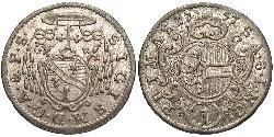 1 Kreuzer Salzburgo (1328 - 1803) Vellón Plata 