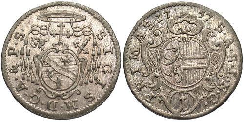 1 Kreuzer Salzburgo (1328 - 1803) Vellón Plata 