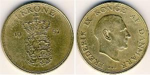 1 Krone Danimarca Alluminio/Bronzo 