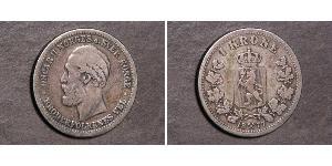 1 Krone United Kingdoms of Sweden and Norway (1814-1905) Argent Oscar II de Suède (1829-1907)