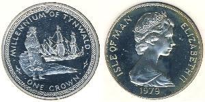 1 Krone Isola di Man Argento Elisabetta II (1926-2022)