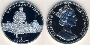 1 Krone Isola di Man Argento Elisabetta II (1926-2022)