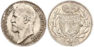 1 Krone Liechtenstein Argento Johann II, Prince of Liechtenstein (1840-1929)