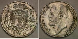 1 Krone Liechtenstein (1719 - ) Argento Johann II, Prince of Liechtenstein (1840-1929)