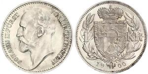 1 Krone Liechtenstein (1719 - ) Argento Johann II, Prince of Liechtenstein (1840-1929)