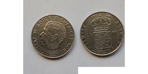 1 Krone Svezia Argento Gustavo VI Adolfo di Svezia (1882 - 1973)