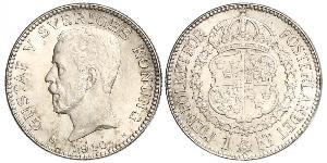 1 Krone Svezia Argento Gustavo V di Svezia (1858 - 1950)