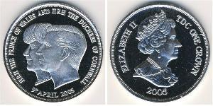 1 Krone Tristan da Cunha Argento Elisabetta II (1926-2022)