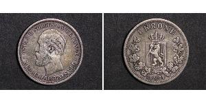 1 Krone United Kingdoms of Sweden and Norway (1814-1905) Argento Oscar II di Svezia (1829-1907)