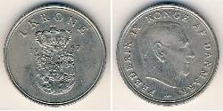 1 Krone Denmark Copper/Nickel Frederick IX of Denmark (1899 - 1972)