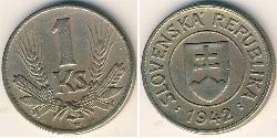 1 Krone Slovakia (1993 - ) Copper/Nickel 