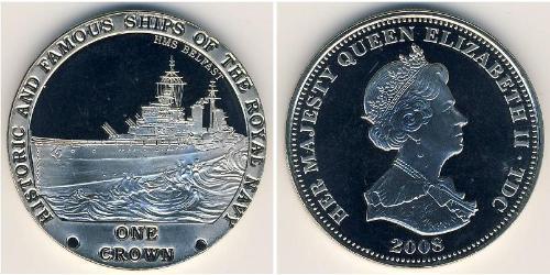 1 Krone Tristan da Cunha (archipel) Cuivre/Nickel Elizabeth II (1926-2022)