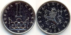1 Krone Checoslovaquia  (1918-1992) Níquel/Acero 
