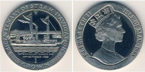 1 Krone Isla de Man Níquel/Cobre Isabel II (1926-2022)