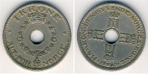 1 Krone Noruega Níquel/Cobre 
