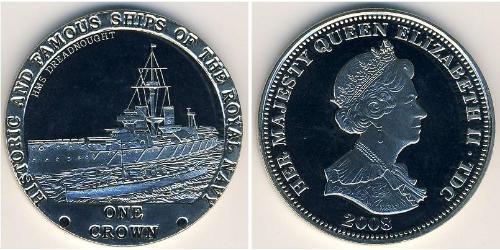 1 Krone Tristán de Acuña Níquel/Cobre Isabel II (1926-2022)