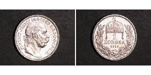 1 Krone Imperio austrohúngaro (1867-1918) Plata Franz Joseph I (1830 - 1916)