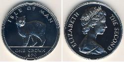 1 Krone Isla de Man Plata 
