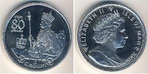 1 Krone Isla de Man Plata Isabel II (1926-2022)
