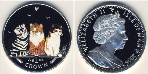 1 Krone Isla de Man Plata 